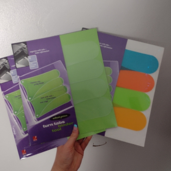 Wilson Jones Turn Tabs Binder Tool 4 Dividers Use in Any 3 Ring Binder - Picture 5 of 8